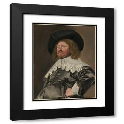 Claes Duyst van Voorhout Black Modern Wood Framed Art Print with Double Matting by Hals, Frans