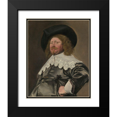 Claes Duyst van Voorhout Black Modern Wood Framed Art Print with Double Matting by Hals, Frans