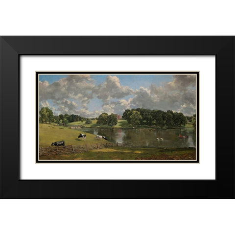 Wivenhoe Park Black Modern Wood Framed Art Print with Double Matting by Constable, John