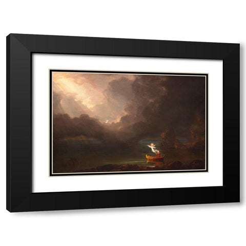 The Voyage of Life Old Age Black Modern Wood Framed Art Print with Double Matting by Cole, Thomas