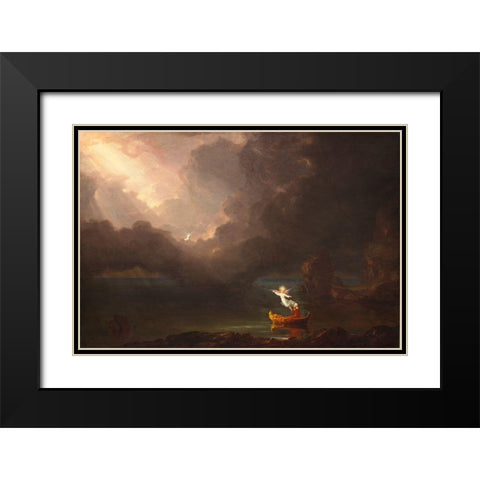 The Voyage of Life Old Age Black Modern Wood Framed Art Print with Double Matting by Cole, Thomas