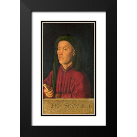 Leal Souvenir Black Modern Wood Framed Art Print with Double Matting by van Eyck, Jan