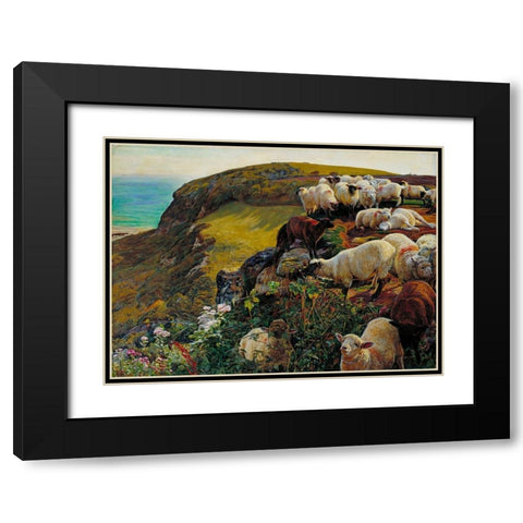 Our English Coasts Black Modern Wood Framed Art Print with Double Matting by Hunt, William Holman