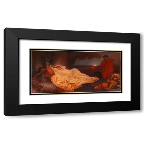 Cymon and Iphigenia Black Modern Wood Framed Art Print with Double Matting by Leighton, Frederic