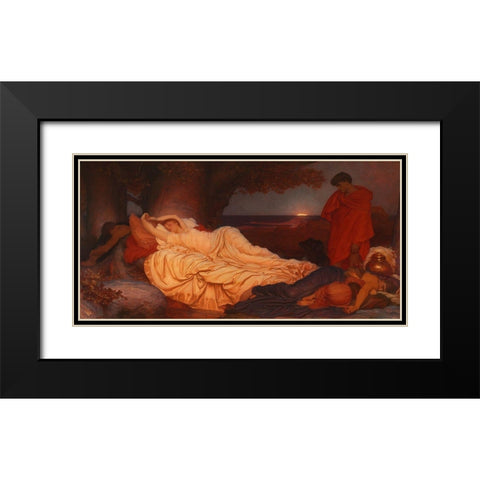 Cymon and Iphigenia Black Modern Wood Framed Art Print with Double Matting by Leighton, Frederic