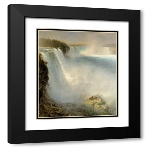 Niagara Falls, from the American Side Black Modern Wood Framed Art Print with Double Matting by Church, Frederic Edwin