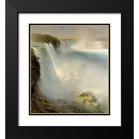 Niagara Falls, from the American Side Black Modern Wood Framed Art Print with Double Matting by Church, Frederic Edwin