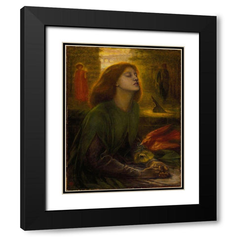 Beata Beatrix Black Modern Wood Framed Art Print with Double Matting by Rossetti, Dante Gabriel