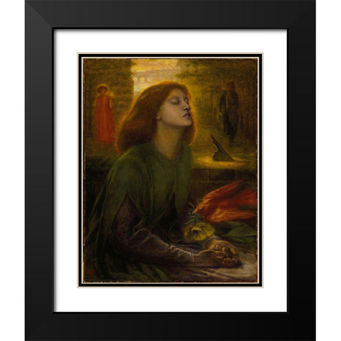 Beata Beatrix Black Modern Wood Framed Art Print with Double Matting by Rossetti, Dante Gabriel