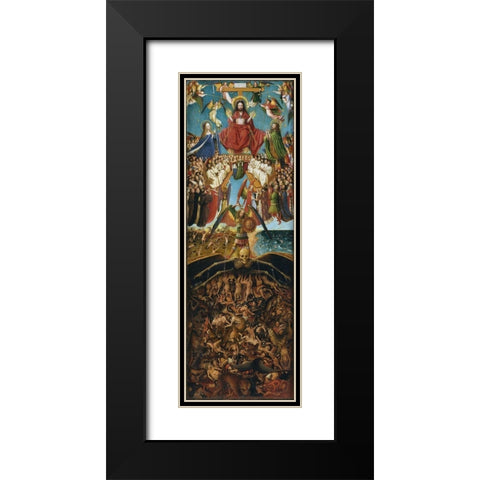 Crucifixion and Last Judgement diptych, right panel Black Modern Wood Framed Art Print with Double Matting by van Eyck, Jan