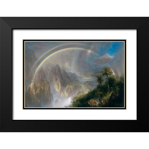 Rainy Season in the Tropics Black Modern Wood Framed Art Print with Double Matting by Church, Frederic Edwin