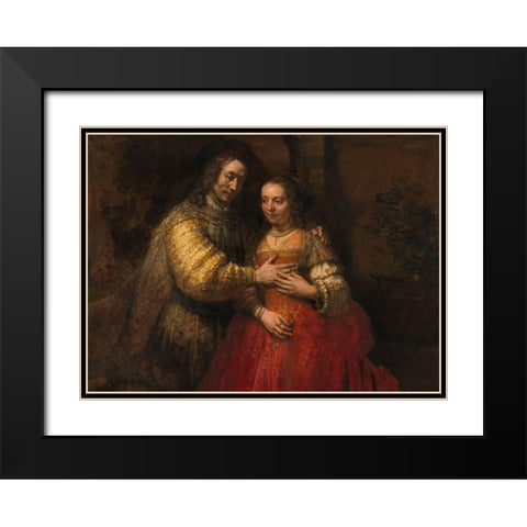 The Jewish Bride Black Modern Wood Framed Art Print with Double Matting by Rembrandt