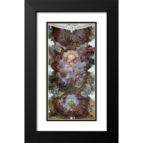 Painted ceiling of the Basilica of St. Paulinus Black Modern Wood Framed Art Print with Double Matting by Scheffler, Christoph Thomas