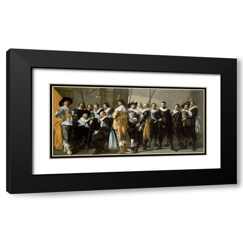 Meagre Company Black Modern Wood Framed Art Print with Double Matting by Hals, Frans