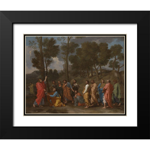 The Sacrament of Ordination Black Modern Wood Framed Art Print with Double Matting by Poussin, Nicolas