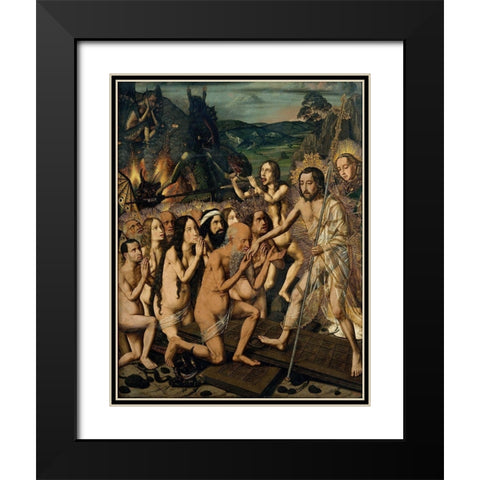 Descent of Christ into Limbo Black Modern Wood Framed Art Print with Double Matting by Bermejo, Bartolome