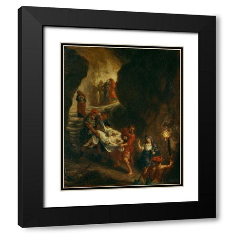 Christ Carried Down to the Tomb Black Modern Wood Framed Art Print with Double Matting by Delacroix, Eugene