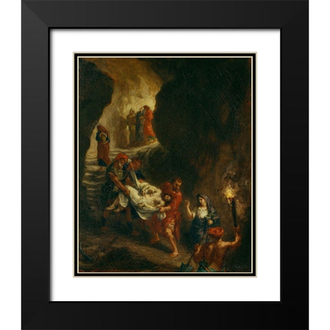 Christ Carried Down to the Tomb Black Modern Wood Framed Art Print with Double Matting by Delacroix, Eugene