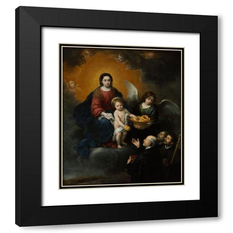 The Infant Christ Distributing Bread to the Pilgrims Black Modern Wood Framed Art Print with Double Matting by Murillo, Bartolome Esteban