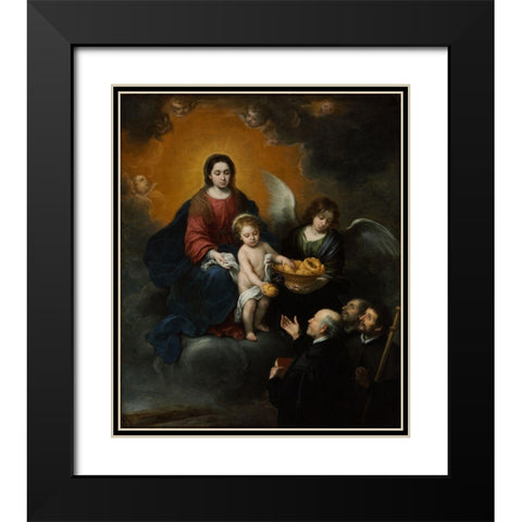 The Infant Christ Distributing Bread to the Pilgrims Black Modern Wood Framed Art Print with Double Matting by Murillo, Bartolome Esteban