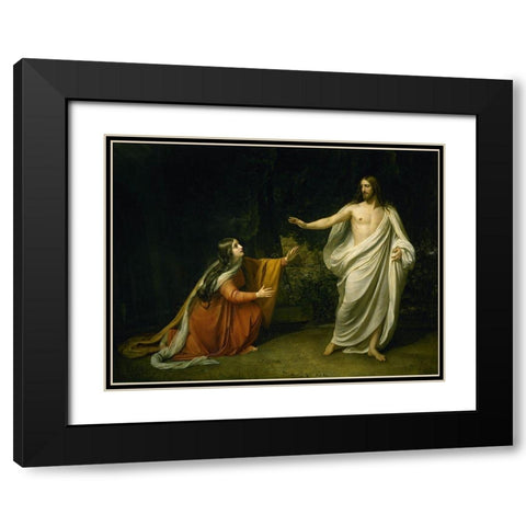 Christs Appearance to Mary Magdalene after the Resurrection Black Modern Wood Framed Art Print with Double Matting by Ivanov, Alexander