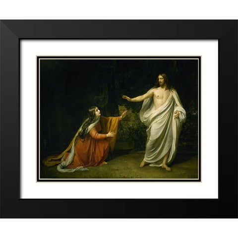 Christs Appearance to Mary Magdalene after the Resurrection Black Modern Wood Framed Art Print with Double Matting by Ivanov, Alexander