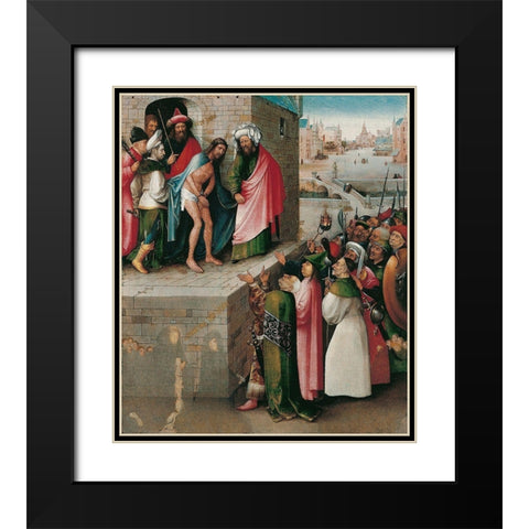 Ecce Homo Black Modern Wood Framed Art Print with Double Matting by Bosch, Hieronymus