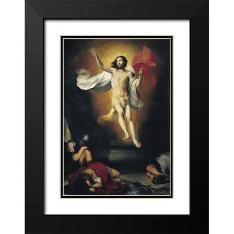 Resurreccion del Senor Black Modern Wood Framed Art Print with Double Matting by Murillo, Bartolome Esteban
