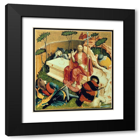 The Resurrection of Jesus Christ Black Modern Wood Framed Art Print with Double Matting by Multscher, Hans