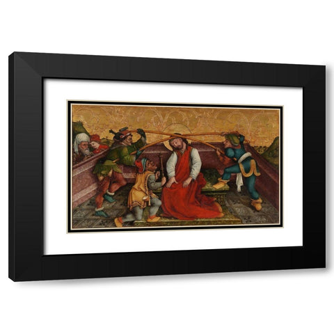 Crowning with Thorns Black Modern Wood Framed Art Print with Double Matting by Master VEA