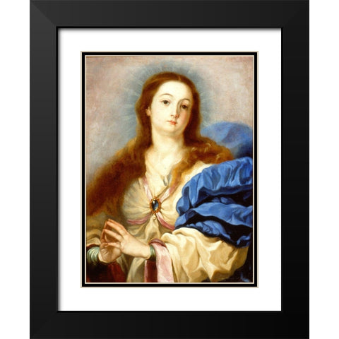 The Immaculate Conception Black Modern Wood Framed Art Print with Double Matting by Manuel, Padre