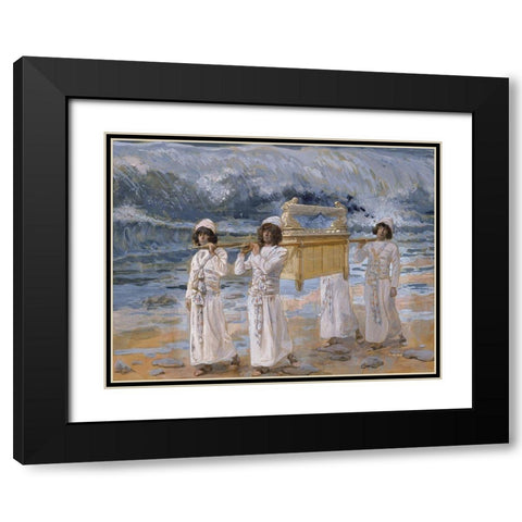 The Ark Passes Over the Jordan Black Modern Wood Framed Art Print with Double Matting by Tissot, James