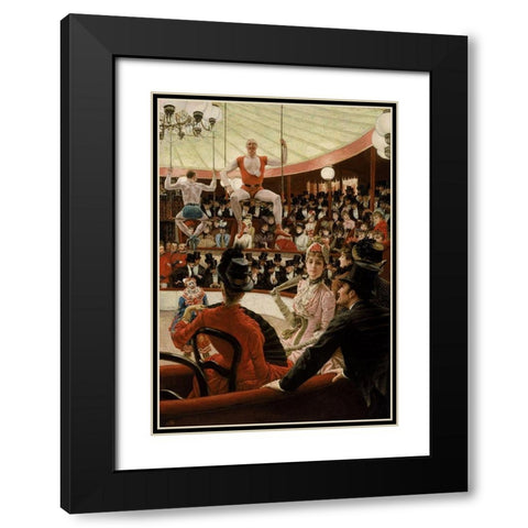 Women of Paris, The Circus Lover Black Modern Wood Framed Art Print with Double Matting by Tissot, James