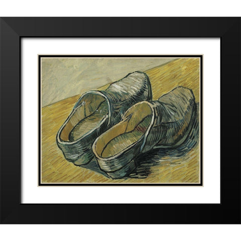 A pair of leather clogs Black Modern Wood Framed Art Print with Double Matting by van Gogh, Vincent