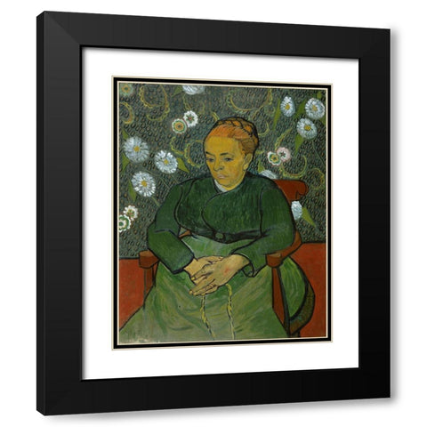 Portrait of Madame Roulin Black Modern Wood Framed Art Print with Double Matting by van Gogh, Vincent