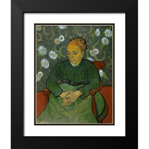 Portrait of Madame Roulin Black Modern Wood Framed Art Print with Double Matting by van Gogh, Vincent