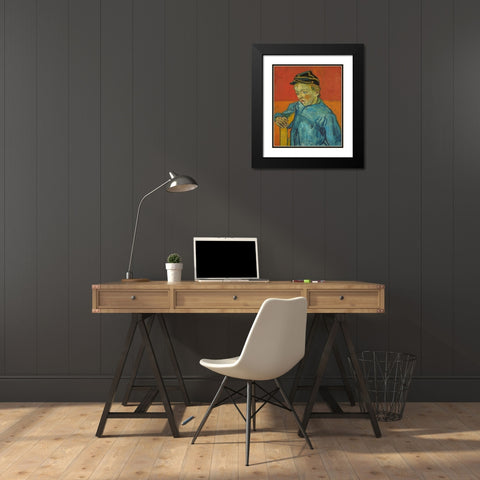 The Schoolboy Black Modern Wood Framed Art Print with Double Matting by van Gogh, Vincent