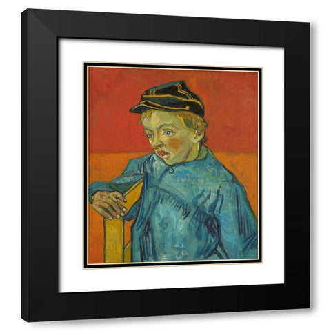 The Schoolboy Black Modern Wood Framed Art Print with Double Matting by van Gogh, Vincent