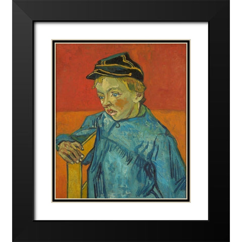 The Schoolboy Black Modern Wood Framed Art Print with Double Matting by van Gogh, Vincent