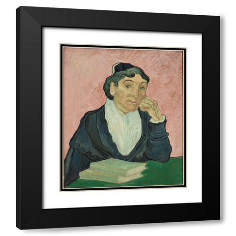 The Woman from Arles Black Modern Wood Framed Art Print with Double Matting by van Gogh, Vincent