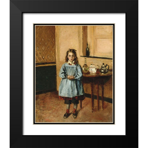 Minette Black Modern Wood Framed Art Print with Double Matting by Pissarro, Camille