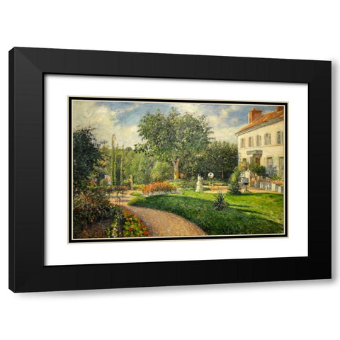 The Garden of Les Mathurins at Pontoise Black Modern Wood Framed Art Print with Double Matting by Pissarro, Camille