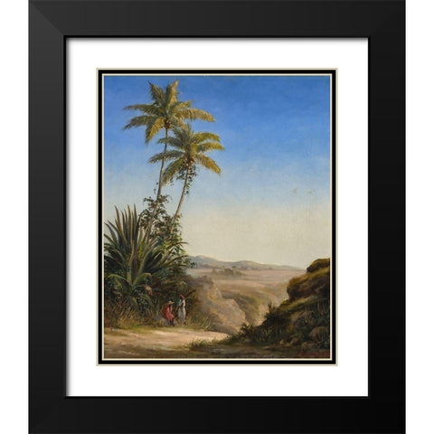 Landscape, St. Thomas Black Modern Wood Framed Art Print with Double Matting by Pissarro, Camille