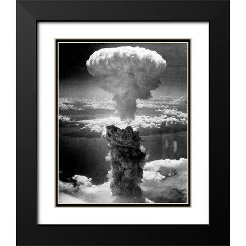 The atomic cloud over Nagasaki Black Modern Wood Framed Art Print with Double Matting by Levy, Charles