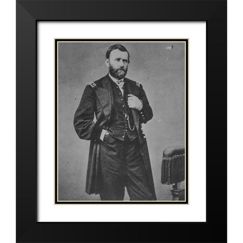 Gen. U.S. Grant Black Modern Wood Framed Art Print with Double Matting by Brady, Matthew