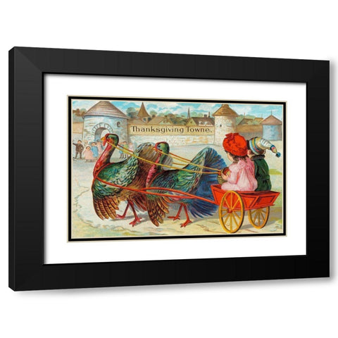 Thanksgiving Towne. We are a comin Black Modern Wood Framed Art Print with Double Matting by Missouri History Museum