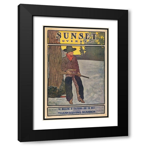 Thanksgiving Number, November Black Modern Wood Framed Art Print with Double Matting by Sunset Magazine