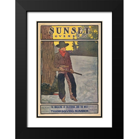 Thanksgiving Number, November Black Modern Wood Framed Art Print with Double Matting by Sunset Magazine