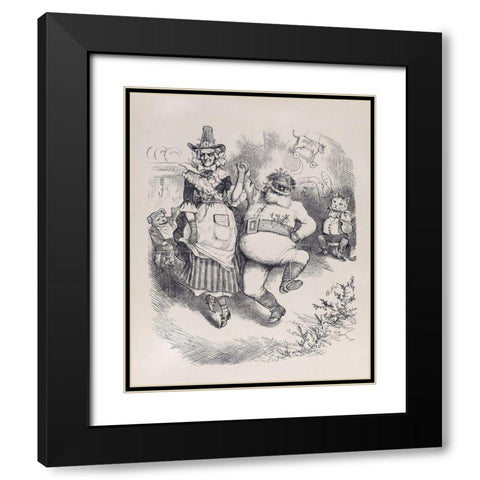 A Merry Christmas Black Modern Wood Framed Art Print with Double Matting by Nast, Thomas