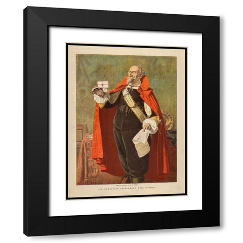 An Immediate Settlement will Oblige Black Modern Wood Framed Art Print with Double Matting by Christmas Number of The Graphic
